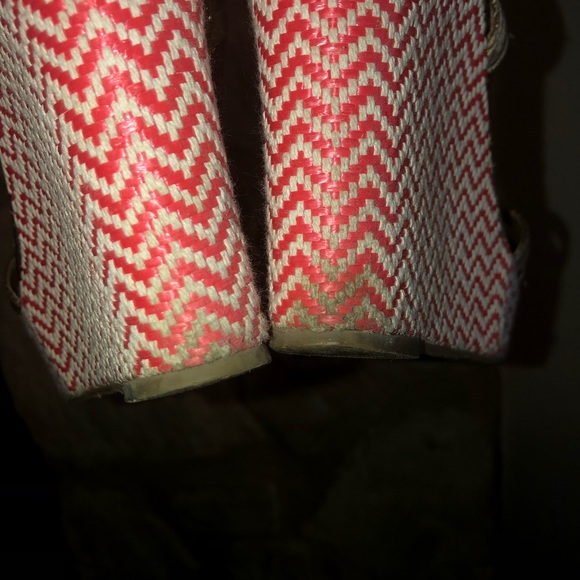 Lilly Pulitzer Sophie Gold Chevron Wedge 10 M - Picture 5 of 8